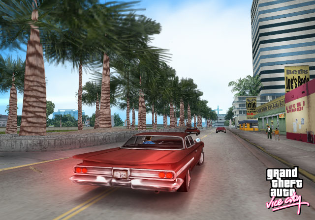 Vice City (2002)|Official Rockstar screenshot from the original Grand Theft Auto: Vice City.